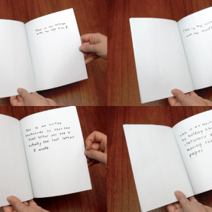 “This is Me Writing” by Micah Lexier